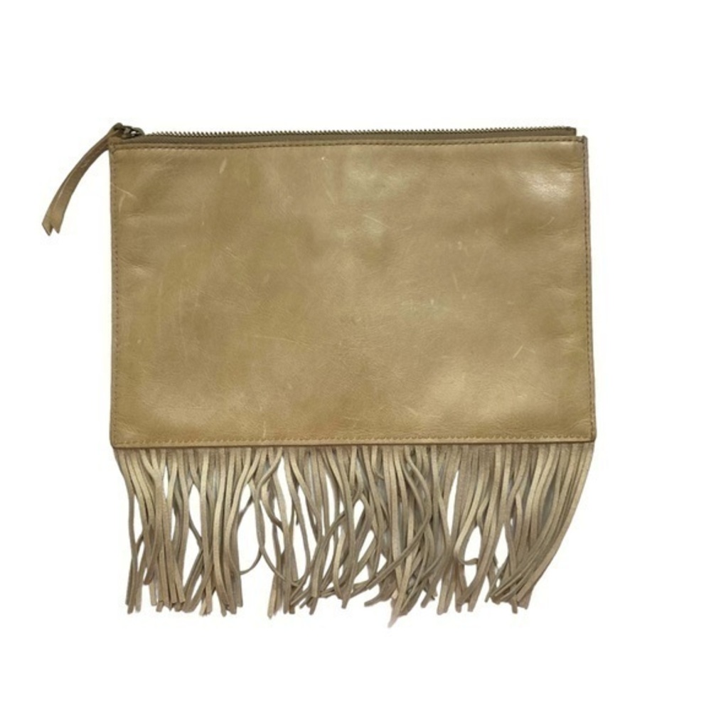 Madewell fringed clutch bag